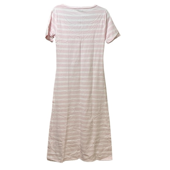 J.Crew Pink Striped Short Sleeve Cotton Maxi Dress Size Small - Picture 8 of 10